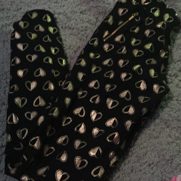 Black and gold hearted pants - Picture 1 of 1